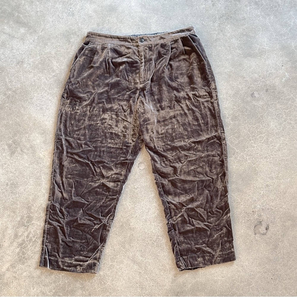 Madewell Velvet Pleated Tapered Pants